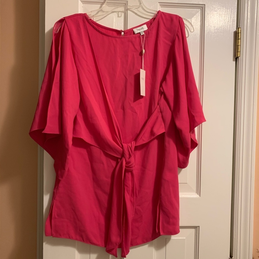 NWT! Next Pink Blouse with tie detail